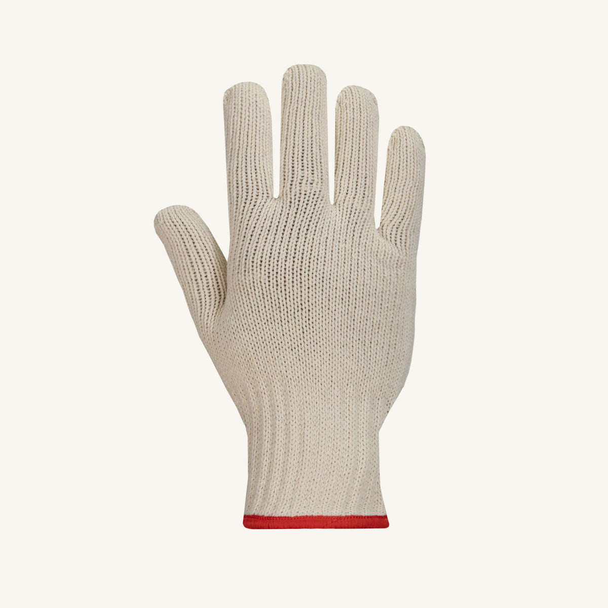 Superior Glove Sureknit SCV720/S string knit glove made of 100% virgin cotton, showing the top view of the glove.