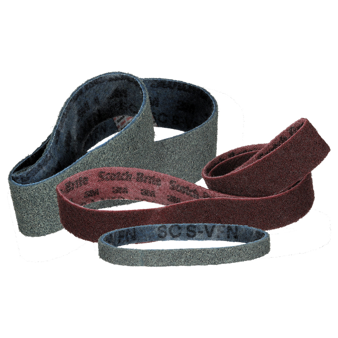 Scotch-Brite SC Surface Conditioning Low Stretch Belts; official representative family image, sizes and grades vary.