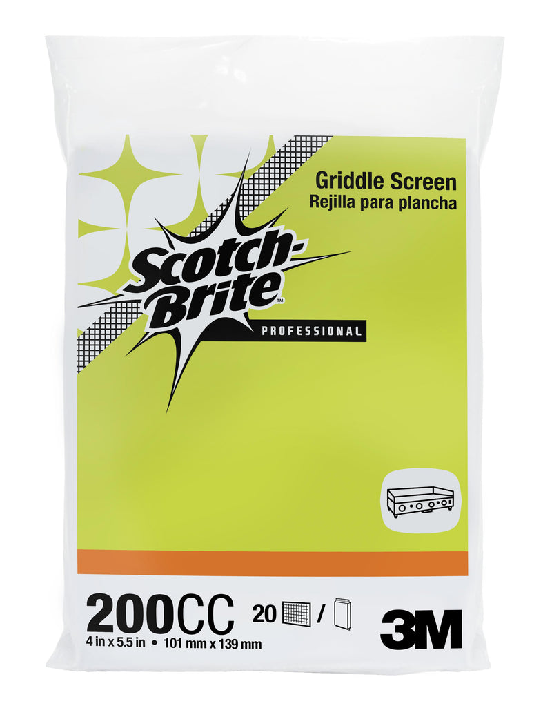 3M Scotch-Brite H-200-4X5-1/4 - Scotch-Brite Griddle Screen 200CC 10.16 cm x 13.97 cm (4 in x 5.5 in) 3M 7100231996 7100231996