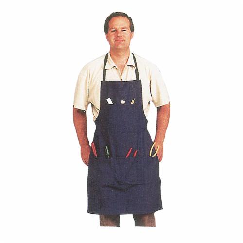 Superior Glove ADBP3828 - Apron Blue Denim Bib Style 3 Pockets 36 X 28 - eGrimesDirect