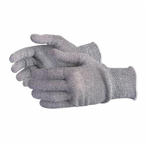Reusable Superior Glove Sure Knit S13GDSTLXX Dyneema and stainless steel gloves in 2X-large size, showing the textured knit fabric.