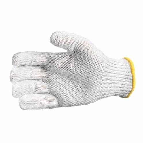 White Superior Glove Sure Knit SPWWH/M cut-resistant food industry reusable glove with blended stainless steel, medium size.