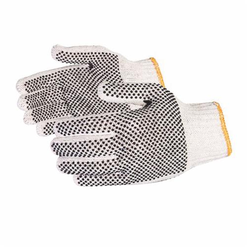 Superior Glove Sure knit SCPD/L  -  Cotton/Poly Gloves with PVC Dot Palms (Large)