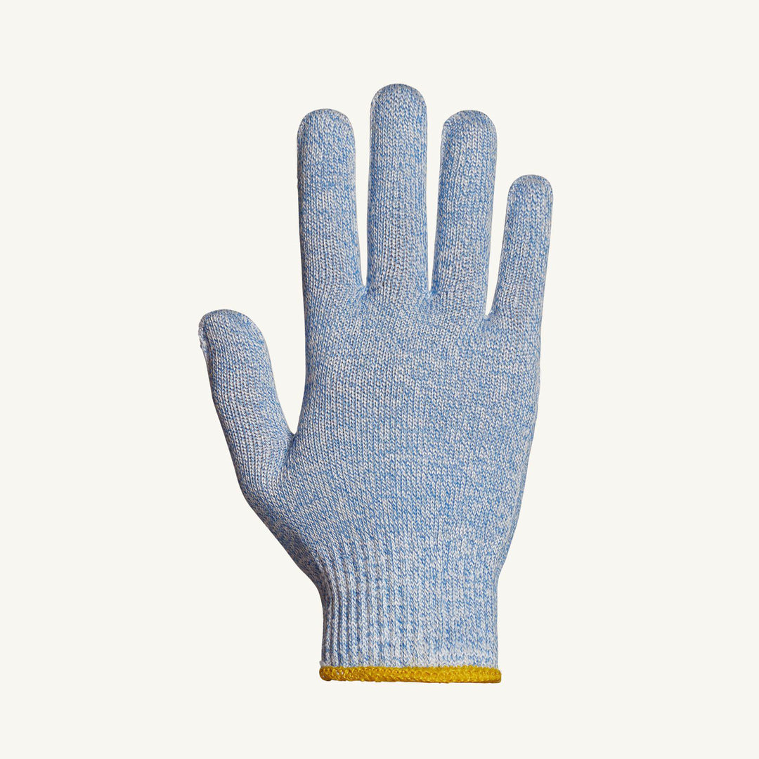 Blue Superior Glove Sure Knit cut-resistant gloves with knit wrists, 6-inch size, in 2X-Large, reusable safety gloves.