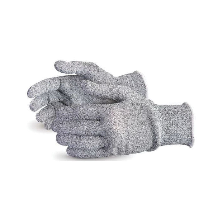 Reusable Superior Glove Sure Knit S13GDSTLXXS Dyneema and stainless steel gloves in 2X-small size, showing the glove&