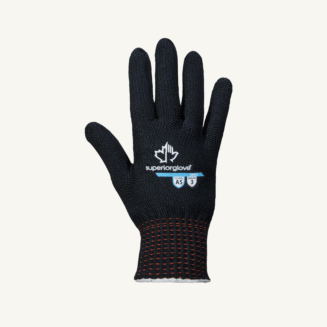 Black Superior Glove Contender SBKG XXL heavyweight Kevlar reusable gloves, durable and protective for industrial work.
