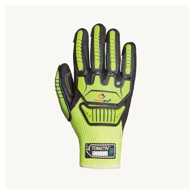 Superior Glove TenActiv SHVPNFBVB0  -  Hi-Viz Hi-Perfomance Knit Gloves with 3/4 Micropore Nitrile Palms (Size 10)