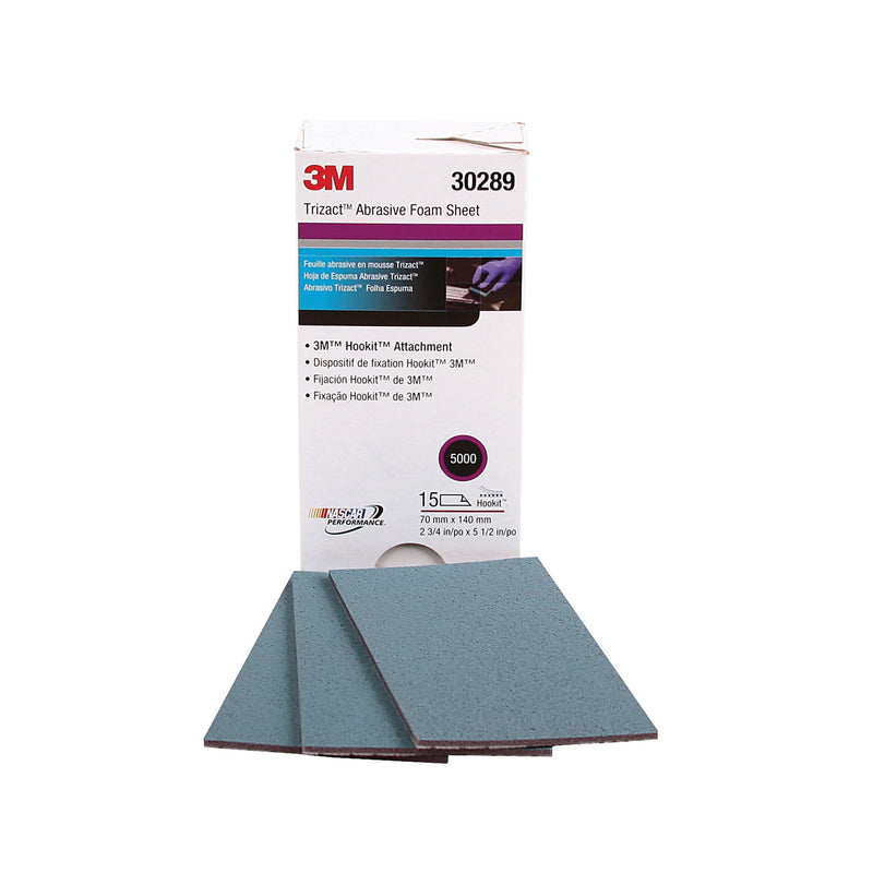 3M 30289 - 3M Trizact Hookit Foam Sheets, 443SA, 30289, 5000, 2 3/4 in x 5 1/2 in (6.9 cm x 13.97 cm) 3M 30289 7000120135