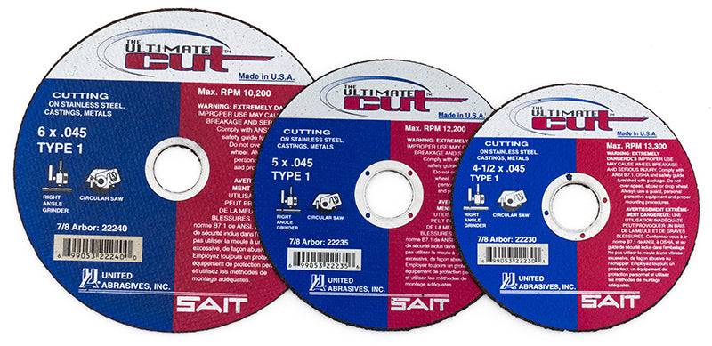 Sait Ultimate Cut 22240  -  Type 01 Cutting Disc 6 Inch x 0.045 Inch x 7/8 Inch - eGrimesDirect