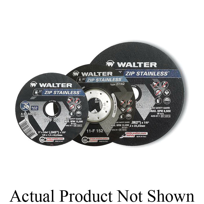 Walter 11-F 052 - Cut-Off Wheels A60 Ss Zip 5X3/64X7/8 - eGrimesDirect