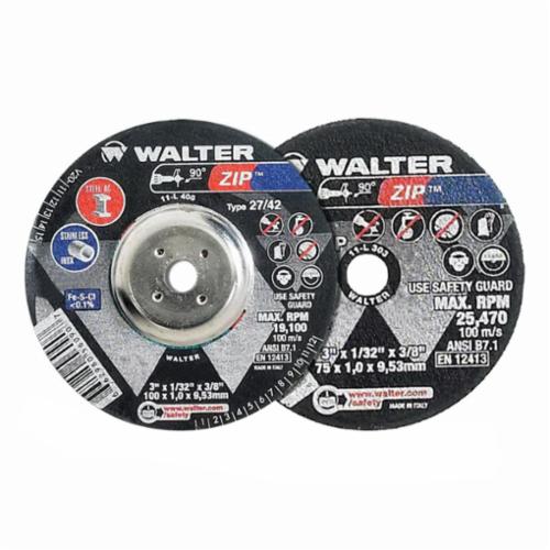 Walter 11-T 042 - Cut-Off Wheels A60Zip Type 1 Flat 60 4-1/2X3/64X7/8