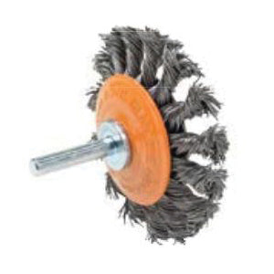 Walter 13C270 - Mounted Wheel Saucer-Cup Brush with knot-twisted wires (3 Inch x 1/2 Inch) - eGrimesDirect