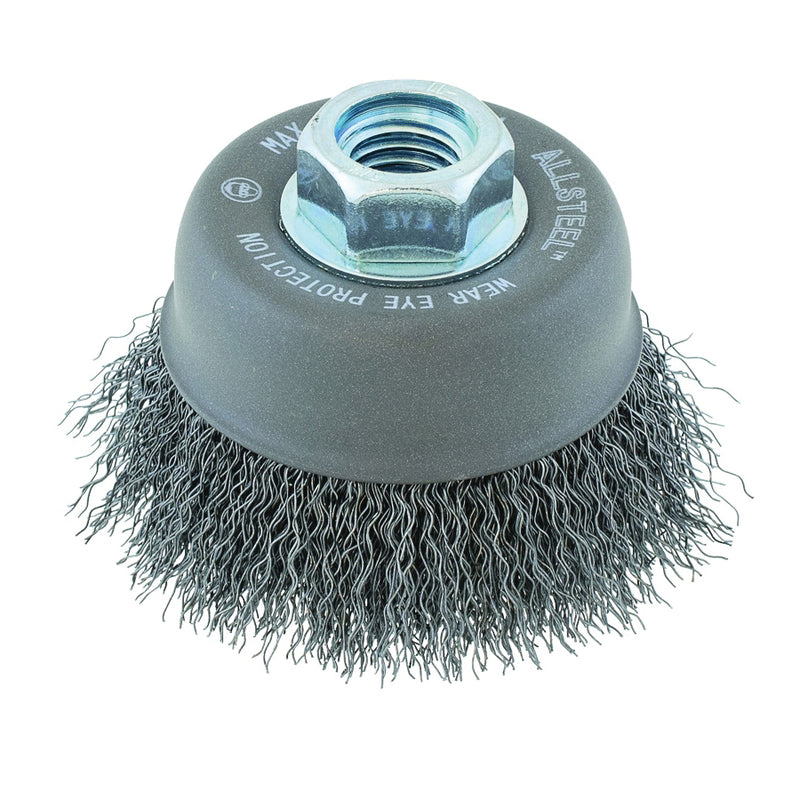 Walter 13W301 - Allsteel 3 Inch 5/8-11 Crimped Cup Brush - eGrimesDirect