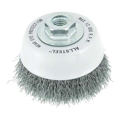 Walter 13W302 - Allsteel 3 Inch 5/8-11 St Crimped Cup Brush - eGrimesDirect