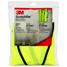 3M 94601H1-DC - 3M Scotchlite Reflective Material Safety Vest Day & Night Hi-Viz Yellow Large/X-Large 8/Case 3M 7100160504 7100160504 - eGrimesDirect