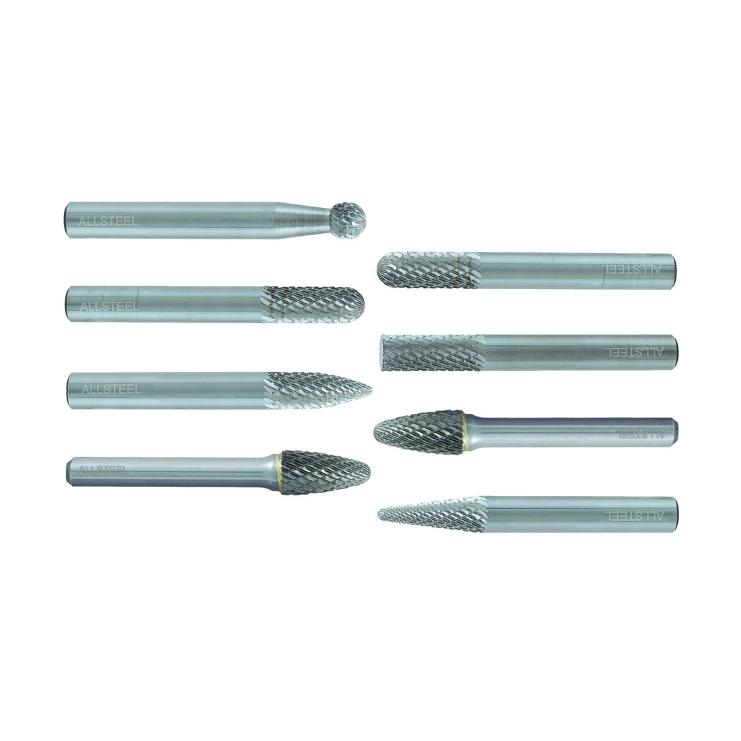 Walter 01W990 - Allsteel Carbide Burr 8-Piece Kit Dc - eGrimesDirect