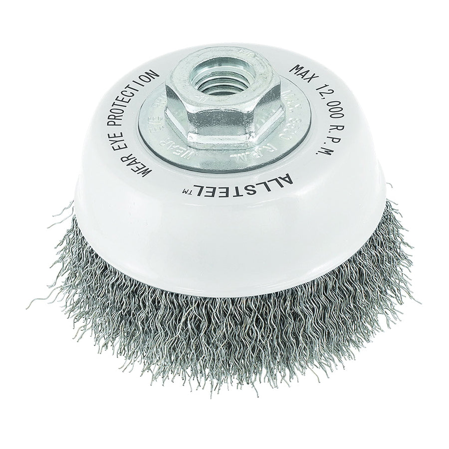 Walter 13W302 - Allsteel 3 Inch 5/8-11 St Crimped Cup Brush - eGrimesDirect