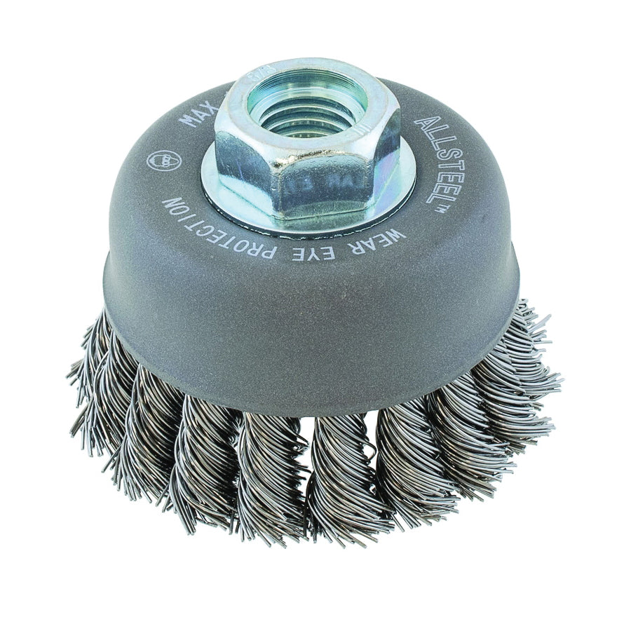 Walter 13W311 - Allsteel 3 Inch 5/8-11 Knot Cup Brush - eGrimesDirect