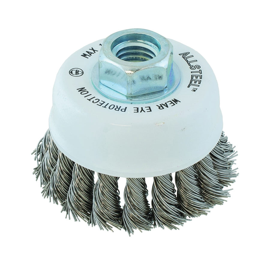 Walter 13W312 - Allsteel 3 Inch 5/8-11 St Knot Cup Brush - eGrimesDirect