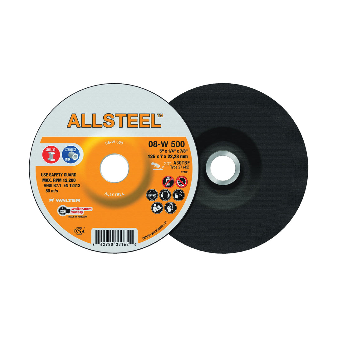 Walter 08W500 - 5 x 1/4 Allsteel Wheel - eGrimesDirect