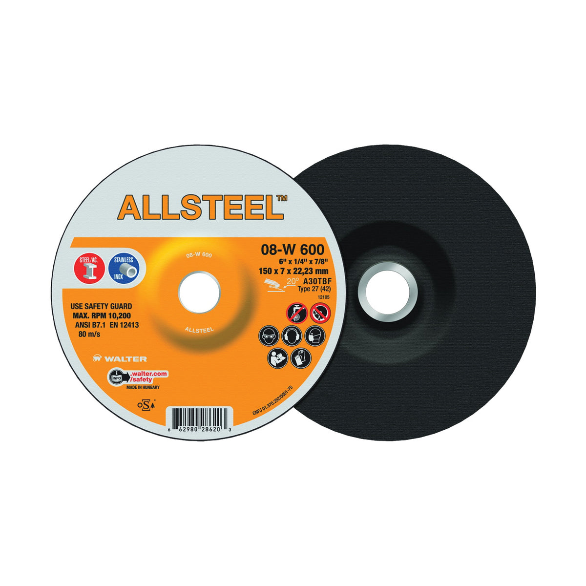 Walter 08W600 - 6 x 1/4 Allsteel Wheel - eGrimesDirect