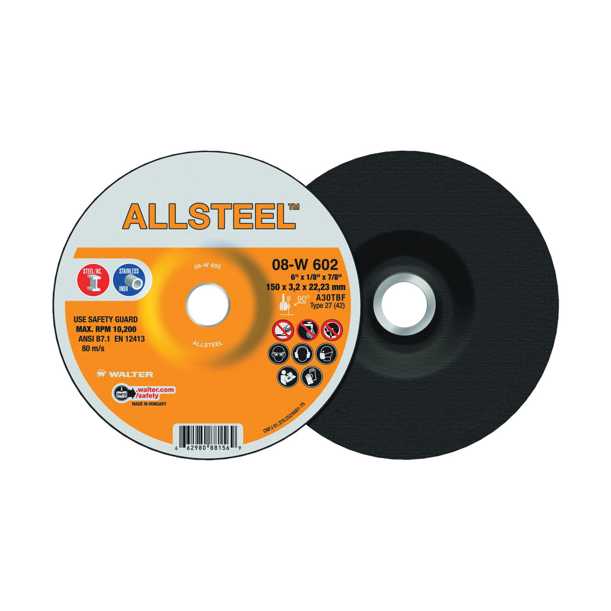 Walter 08W602 - 6 x 1/8 Allsteel Wheel - eGrimesDirect