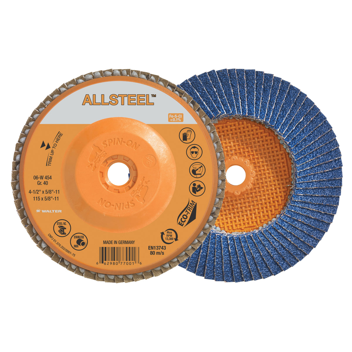 Walter 06W454 - 4-1/2 Gr40 Allsteel Spin-On - eGrimesDirect