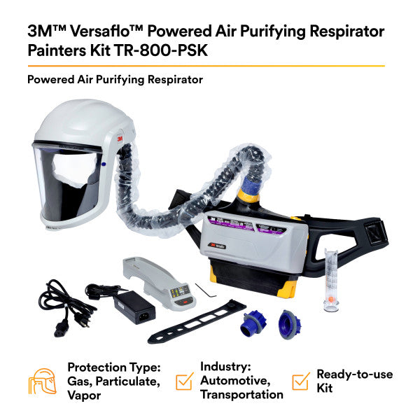 3M Versaflo TR-800-PSK - Powered Air Purifying Respirator Assembly Painters Kit 7100150922
