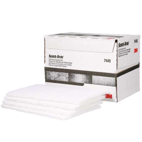3M Scotch-Brite SB17637 - Non-Woven Pads 7445 White (6 inch x 9 inch) 7000000727