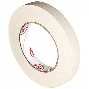 Cantech 111-00 high-performance automotive masking tape, 18 mm x 55 m, shown rolled out for automotive surface masking.