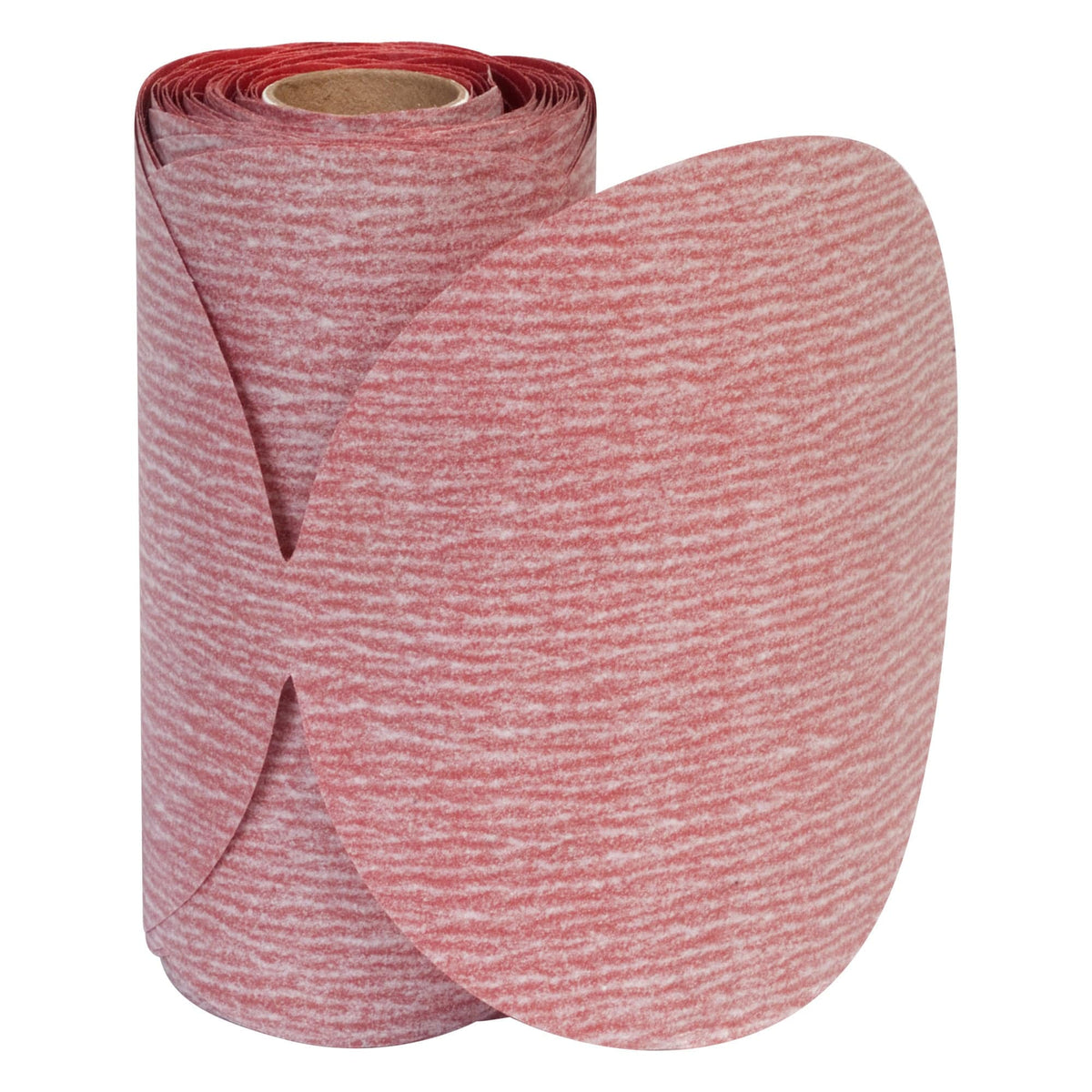 Carborundum Premier Red PSA Discs, 6-inch self-adhesive aluminum oxide paper discs in 600 grit for sanding and finishing.