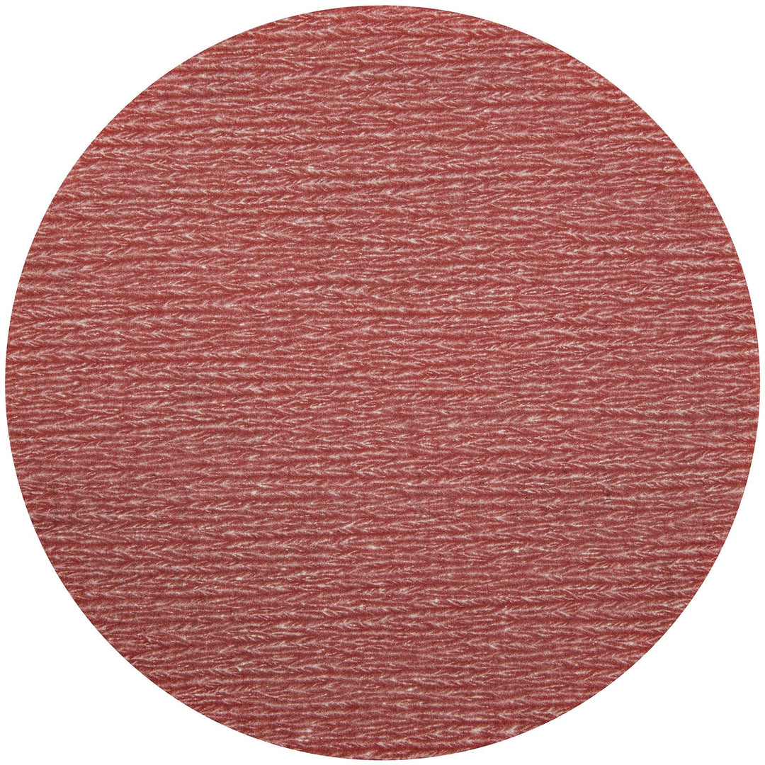 Carborundum Premier Red 6-inch Velcro paper disc with 600 grit aluminum oxide for sanding and polishing.
