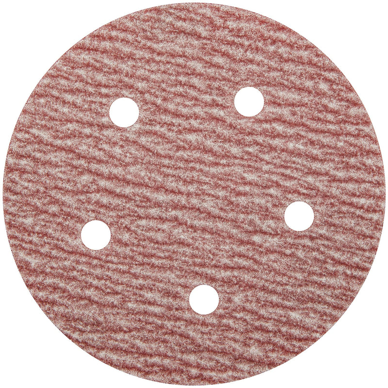 Carborundum Premier Red 20311 - 5 Inch X Vacuum - 5 Holes Premier Red Premier Red Aluminum Oxide 180 Grit Velcro Paper Disc 05539520311 - eGrimesDirect