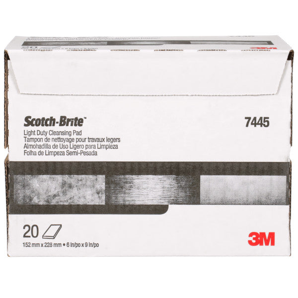 3M Scotch-Brite SB17637 - Non-Woven Pads 7445 White (6 inch x 9 inch) 7000000727