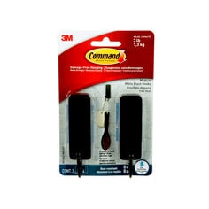 3M BATH43-MB-2EF - Command Bath Hooks Medium Matte Black 3M 7100249393 7100249393 - eGrimesDirect