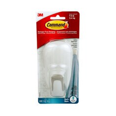 3M 17600B-EF - Command Bath Hook White Large 1 Hook 2 Water-Resistant Strips/Pack 3M 7100225815 7100225815 - eGrimesDirect