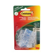 3M 17017CLR-AWC - Command Outdoor Light Clips Small Clear 16 Clips 20 Clear All Weather Strips 3M 7100021334 7100021334 - eGrimesDirect