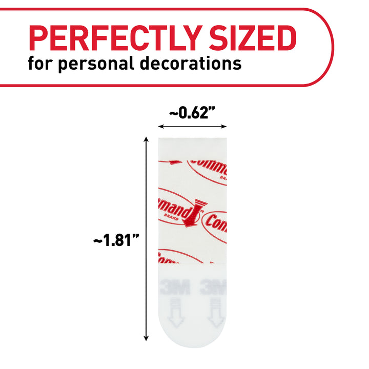 Small white 3M Command Poster Strips for hanging posters and lightweight items, shown in a pack of 256 strips.