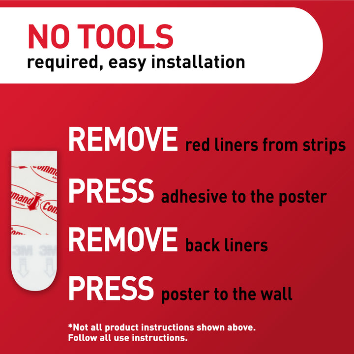 Small white 3M Command Poster Strips, 256-pack, designed for damage-free hanging of posters and lightweight items.