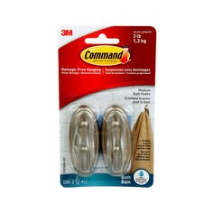 3M 17051BNB-2EF - Command Hooks 17036BN-2EF Brushed Nickel Large 2 Hooks/4 Strips/Pack 3M 7100226213 7100226213 - eGrimesDirect