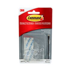 3M 17017CLR8OFEF - Command Cord Clips Clear Value Pack 8 Clips/10 Strips/Pack 3M 7100228790 7100228790