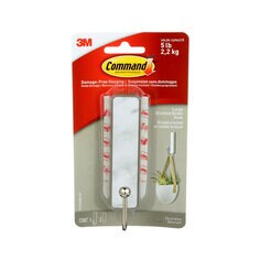3M 17037MBN-EF - Command Double Hook Brushed Nickel/Marble Finish Large 1 Hook/2 Strips/Pack 3M 7100216902 7100216902 - eGrimesDirect