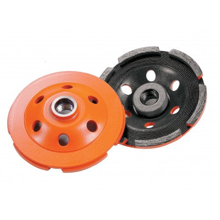 Diamond Products 00017 - 7 Inch x Inch x 5/8-11 Inch, Heavy Duty Orange (H), General Purpose, Cured Concrete, Single Row Cup Grinder - eGrimesDirect