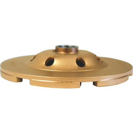 Diamond Products 48359 - 5 Inch x Inch x 5/8-11 Inch, Standard Gold (S), Cured Concrete, Low Profile Double Row Cup Grinder - eGrimesDirect
