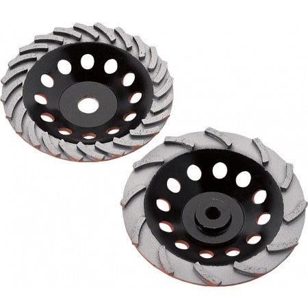 Diamond Products 69357 - 5 Inch x Inch x 5/8-11 Inch, Heavy Duty Orange (H), General Purpose, Cured Concrete, Spiral Turbo Cup Grinder - eGrimesDirect