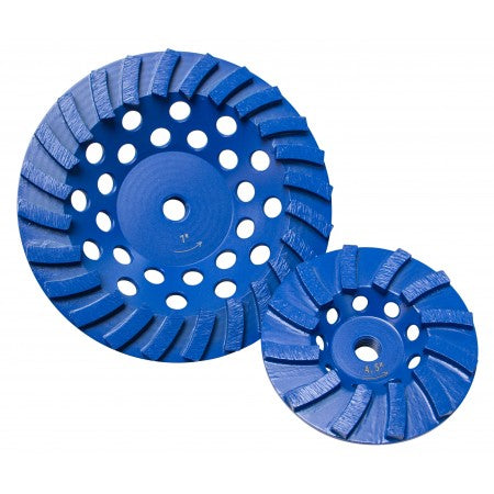 Diamond Products 90359 - 7 Inch x Inch x 5/8-11 Inch, Star Blue (B), General Purpose, Cured Concrete, Spiral Turbo Cup Grinder - eGrimesDirect