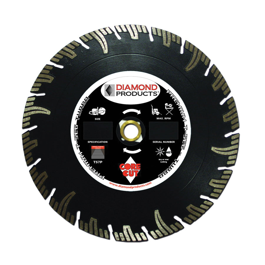 Diamond Products 73958 - 4 Inch x .070 Inch x 7/8 Inch, Premium Black (P), Multi-Purpose, High Speed Hand Saw Specialty Turbo Diamond Blade - eGrimesDirect
