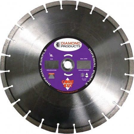 Diamond Products 73080 - 14 Inch x .125 Inch x 1 Inch, Imperial Purple (I), General Purpose, Cured Concrete, Walk Behind Saw Dry Cutting Diamond Blade - eGrimesDirect
