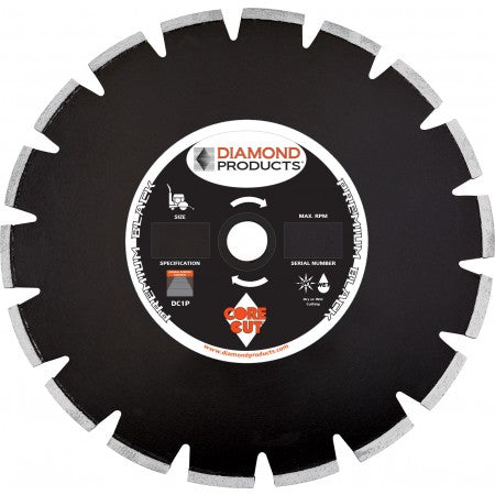 Diamond Products 77223 - 14 Inch x .187 Inch x 1 Inch, Premium Black (P), Green Concrete, Walk Behind Saw Dry Cutting Diamond Blade - eGrimesDirect