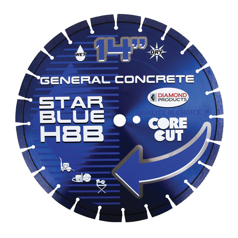 Diamond Products 63599 - 18 Inch x .125 Inch x 1 Inch, Star Blue (B), General Purpose, Cured Concrete, High Speed Hand Saw Diamond Blade - eGrimesDirect